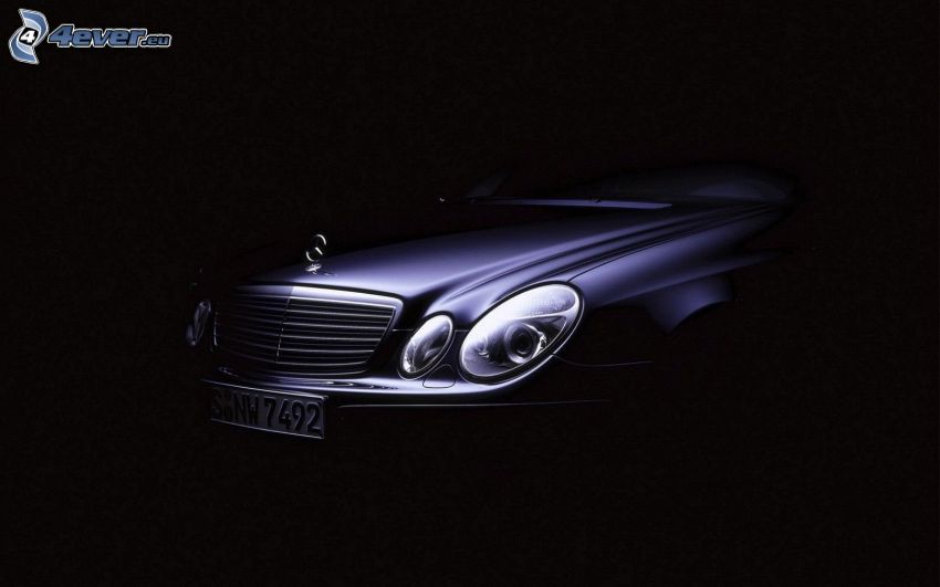 Mercedes-Benz E, reflektor, hűtőrács