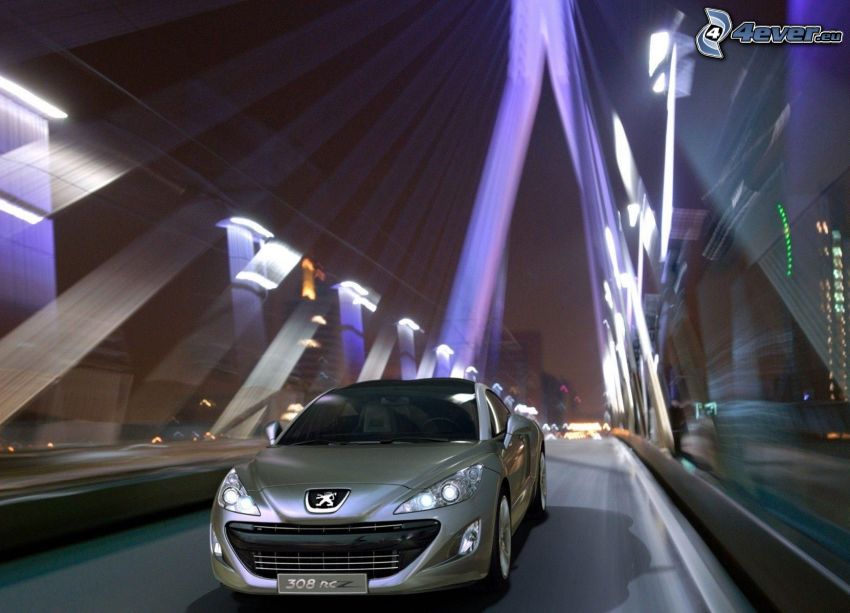 Peugeot 308RCZ, híd, éjszaka