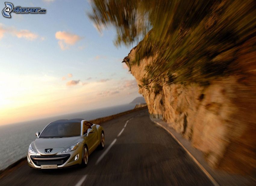 Peugeot 308RCZ, sebesség, tenger