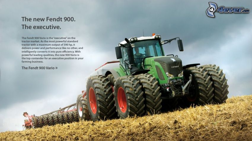 Fendt 900, traktor a mezőn, aratás