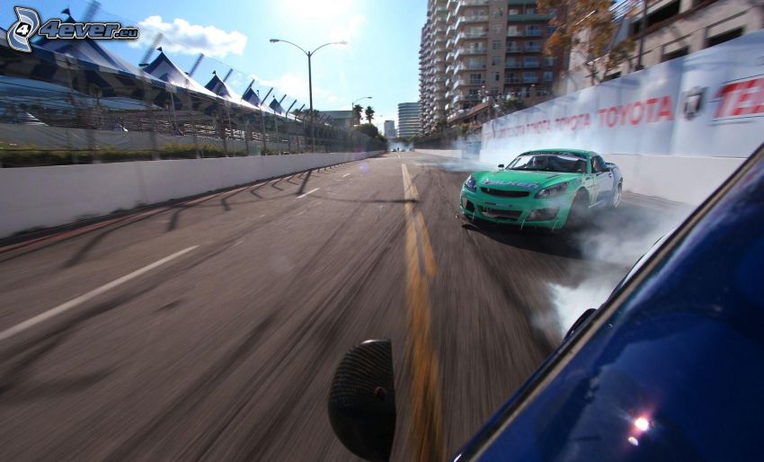 drift, füst, sebesség