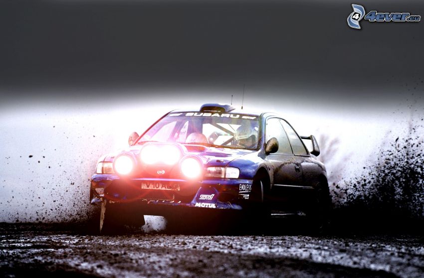 Subaru Impreza, rally, drift, sár