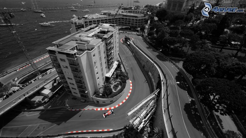 verseny, formula, kilátás, Monaco