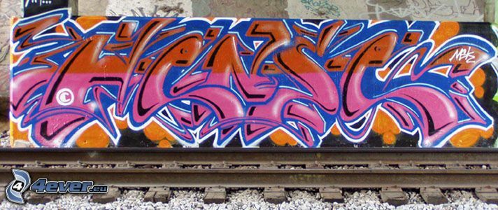 graffiti, sínek