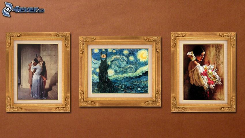 képek, párocska, Vincent Van Gogh - Csillagos éj, nő