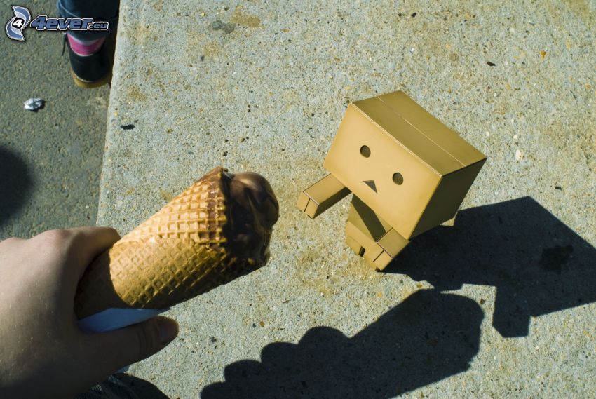 papír robot, fagylalt