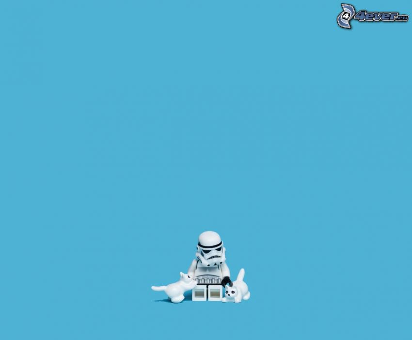 Stormtrooper, figura, Lego, fehér cicák