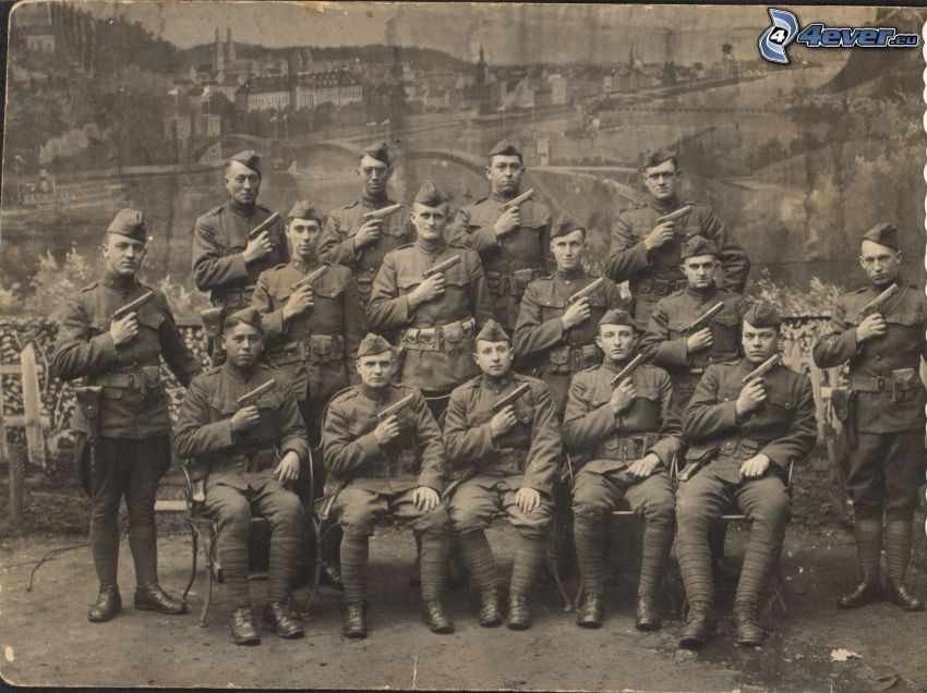 katonák, régi fénykép