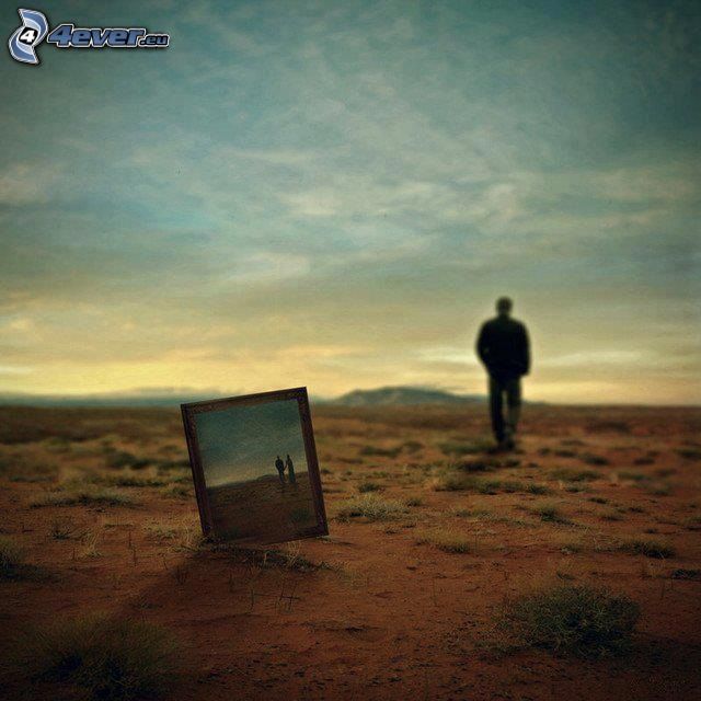 férfi a sivatagban, kép