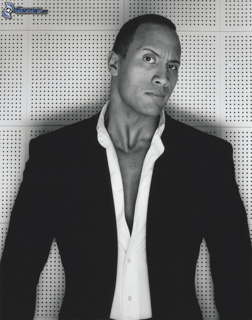 Dwayne Johnson, fekete-fehér kép