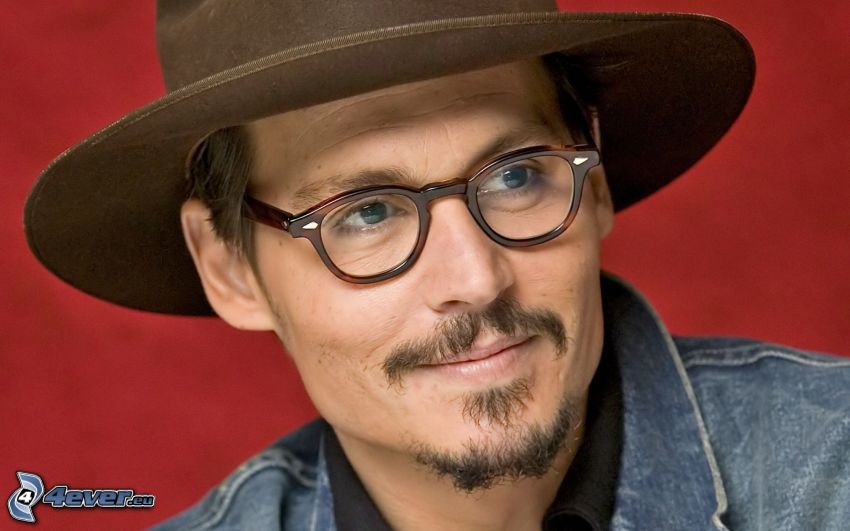 Johnny Depp, színész, szemüveg, kalap