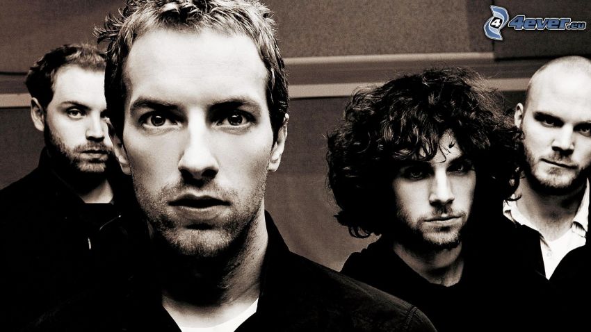 Coldplay, fekete-fehér kép