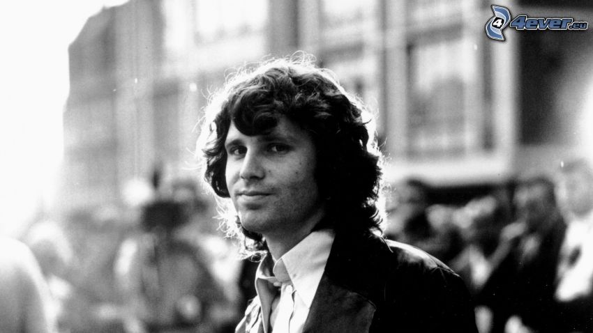 Jim Morrison, fekete-fehér kép