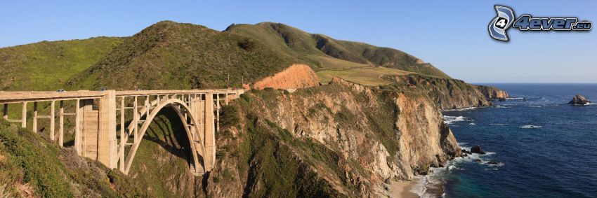 Bixby Bridge, tengerparti zátonyok, nyílt tenger