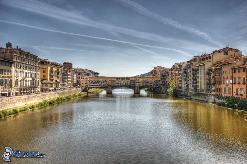 Ponte Vecchio, Firenze, Arno, folyó, híd