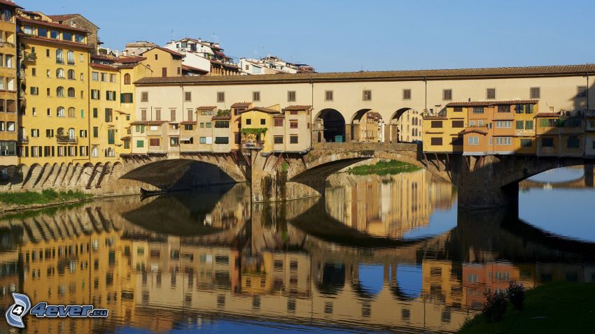 Ponte Vecchio, Firenze, Arno, folyó, híd
