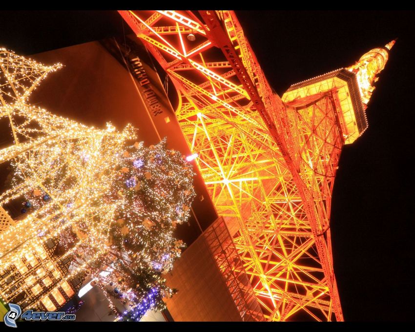 Eiffel-torony, kivilágítás, Tokió