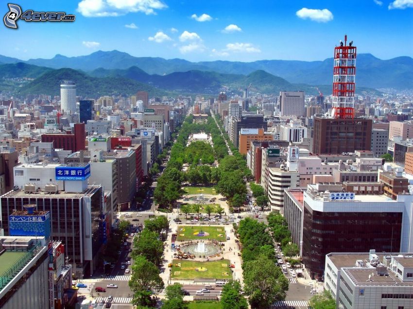 Odori Park, Sapporo, hegyvonulat