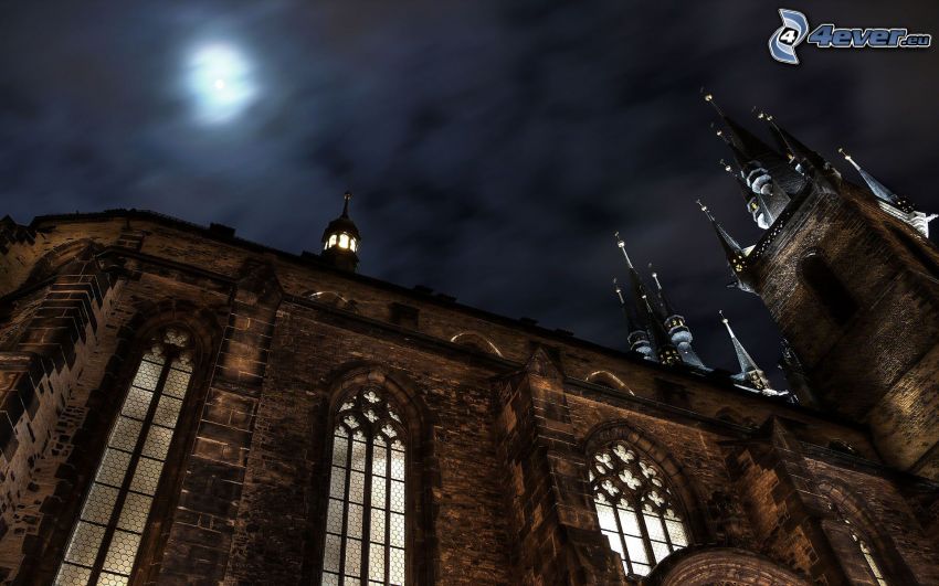 Cathedral Quarter, Derby, Anglia, katedrális, éjszaka