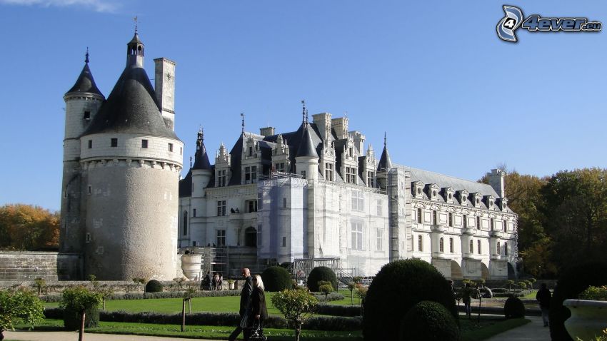 Château de Chenonceau, park, turisták