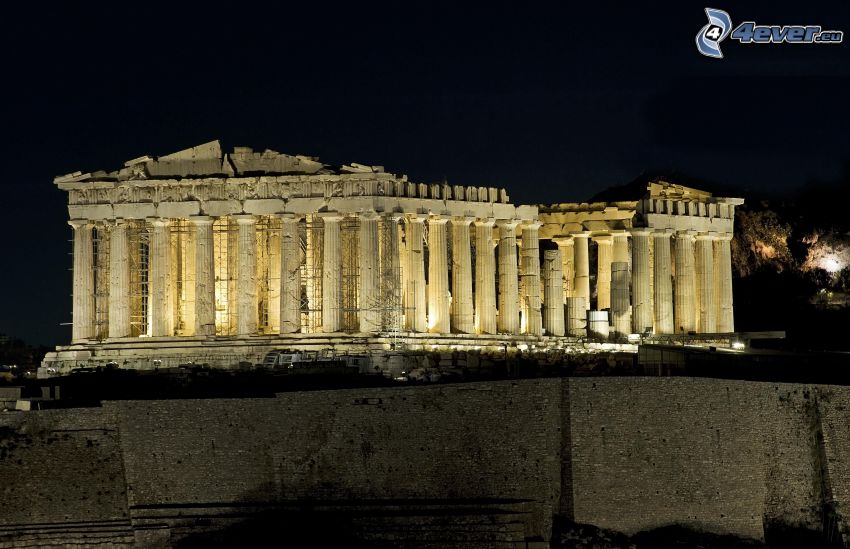 Parthenón, Athén, éjszaka