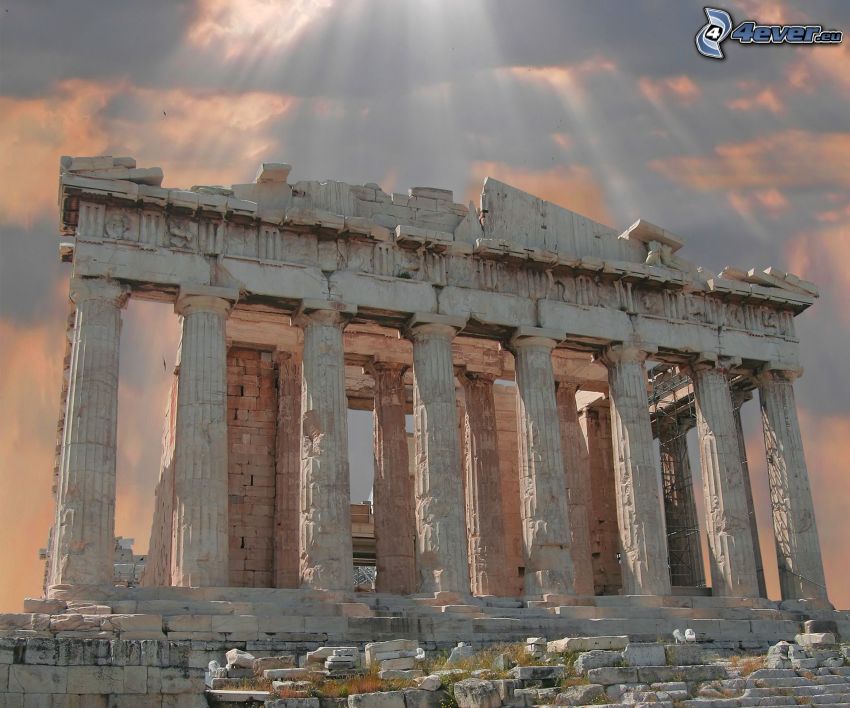 Parthenón, Athén, napsugarak