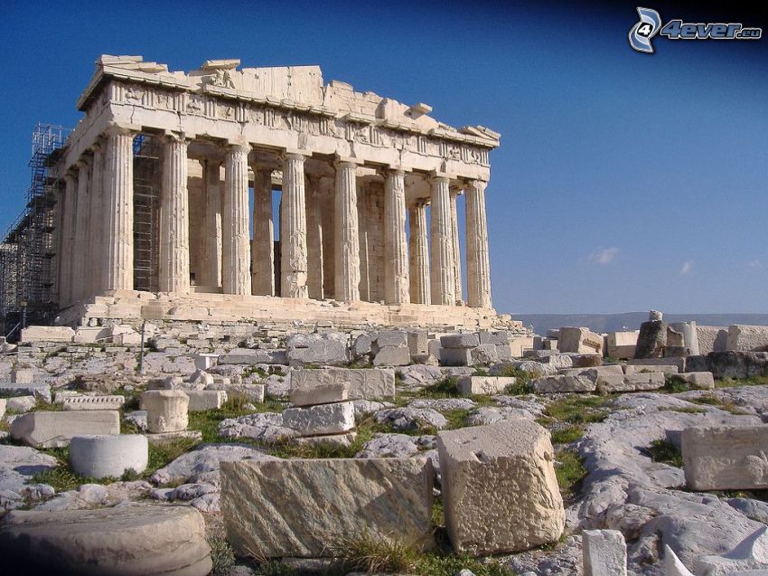 Parthenón, Athén, sziklák