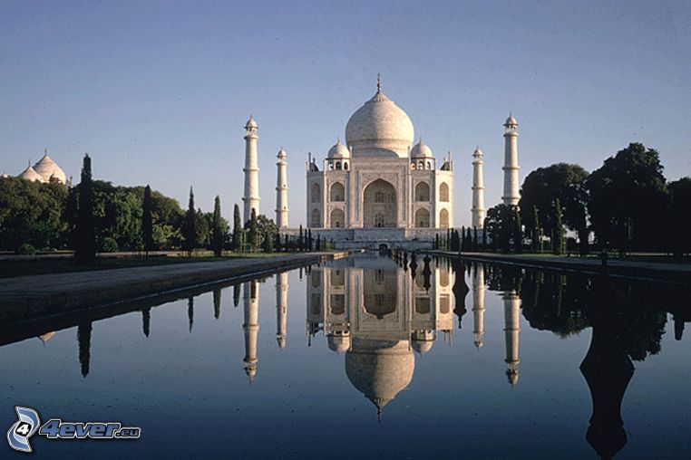 Tádzs Mahal, víz, visszatükröződés