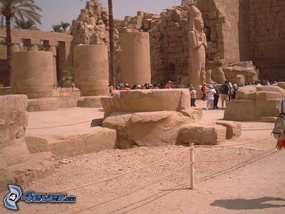 templom, Karnak, Luxor, Egyiptom, romok