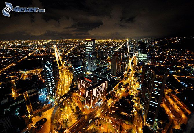 Bogota, éjszakai város