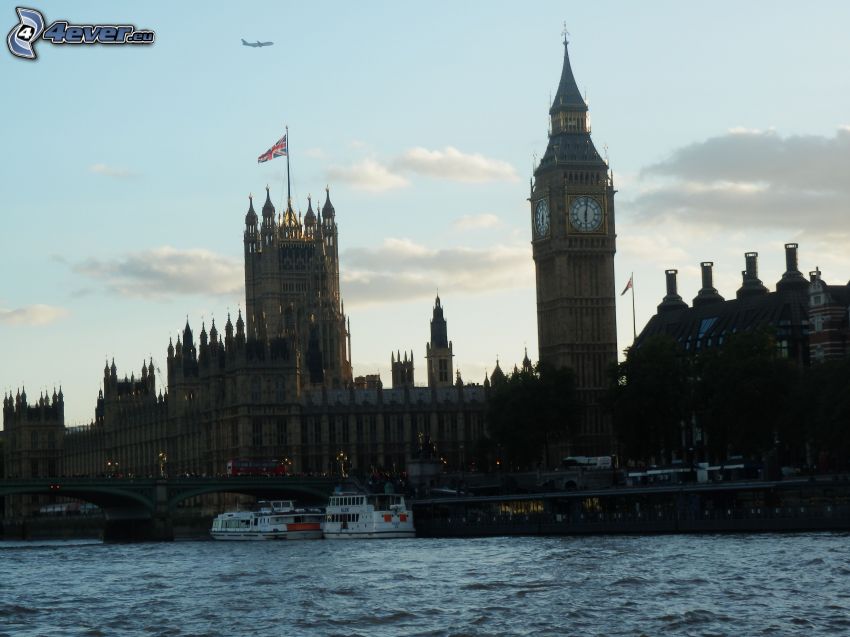 London, Big Ben, brit parlament, Temze