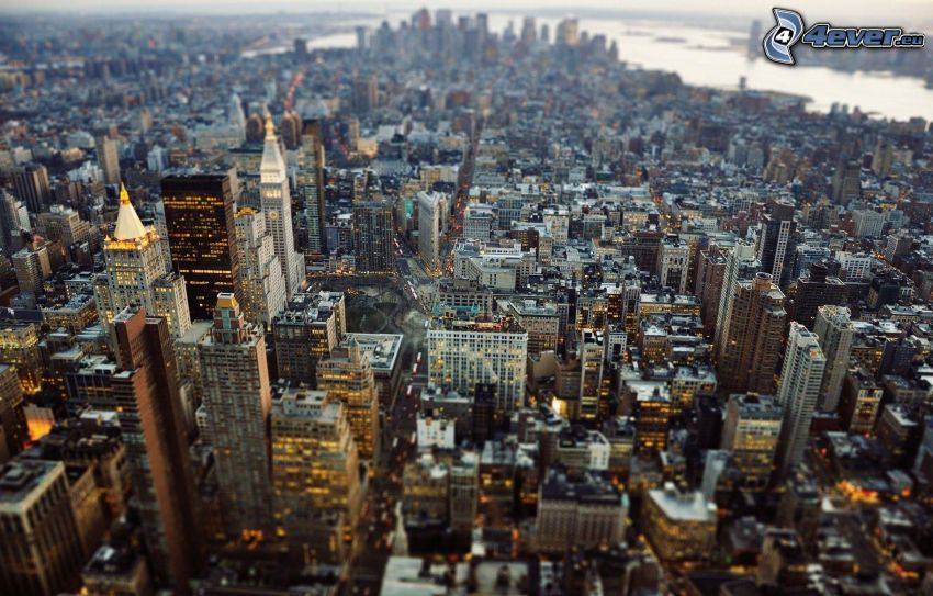 Manhattan, kilátás a városra, esti város