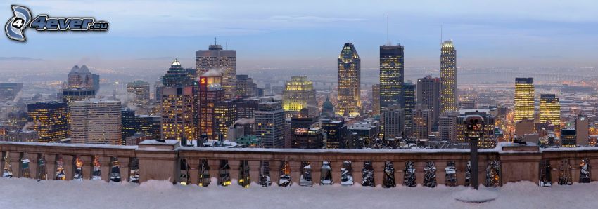 Montreal, kilátás a városra, hó