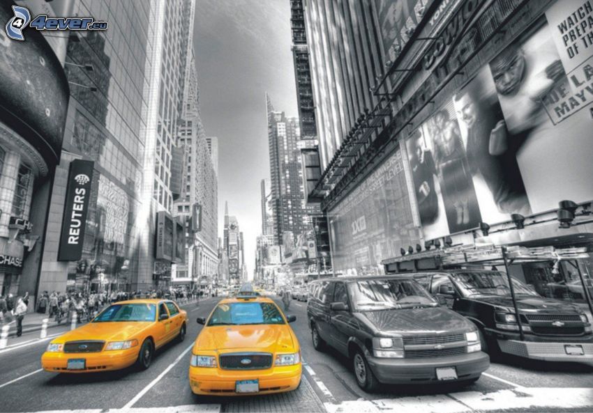 NYC Taxi, utca, New York