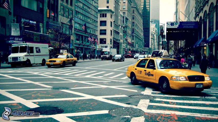 NYC Taxi, utcák, New York
