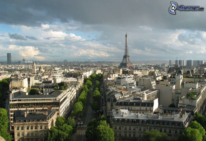 Párizs, Franciaország, Eiffel-torony, kilátás a városra
