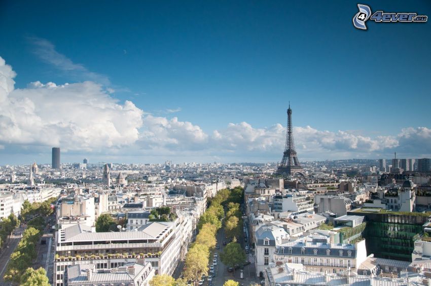 Párizs, Franciaország, kilátás a városra, Eiffel-torony