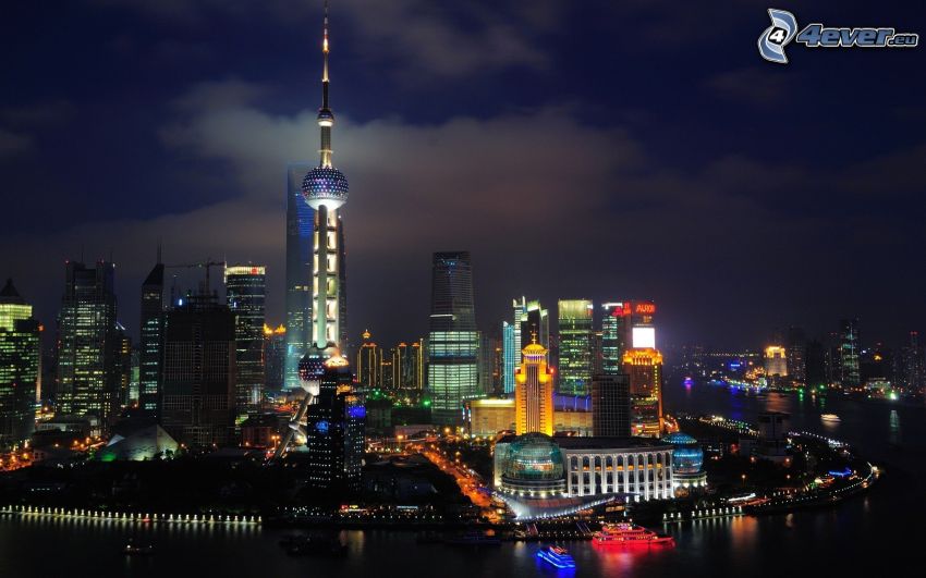 Sanghaj, éjszakai város