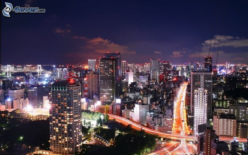 Tokió, éjszakai város