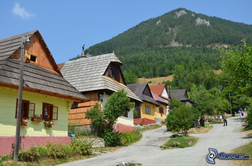 Vlkolínec, Szlovákia, faházak, hegy