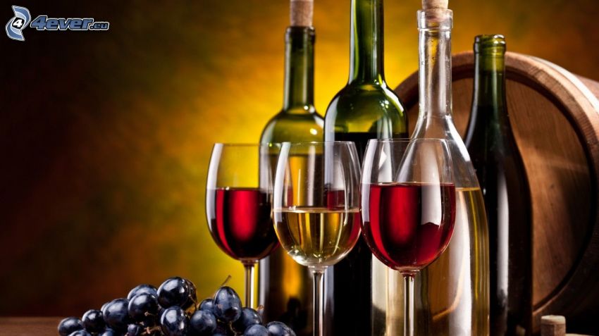 bor, szőlő, hordó