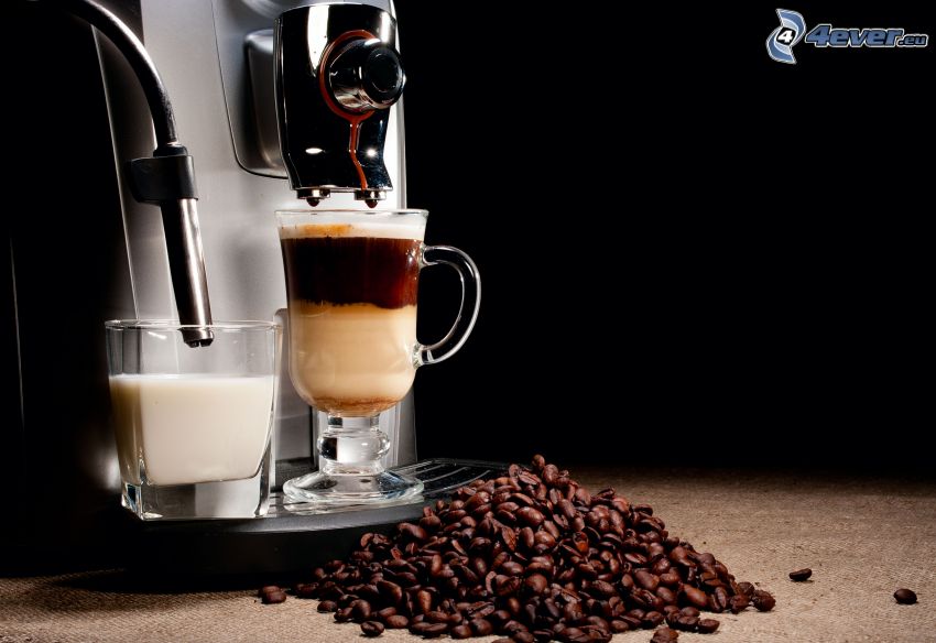 kávé, kávészemek, kávéfőző
