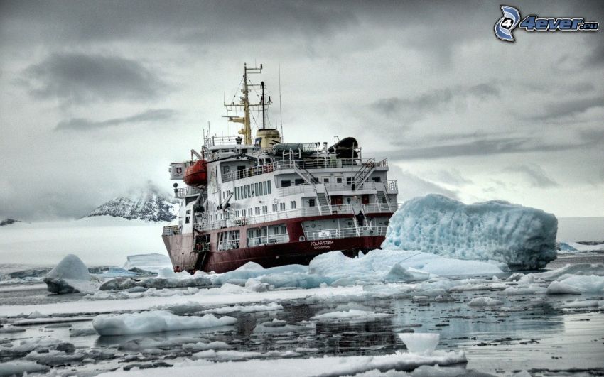jégtörő, hajó, jégtáblák