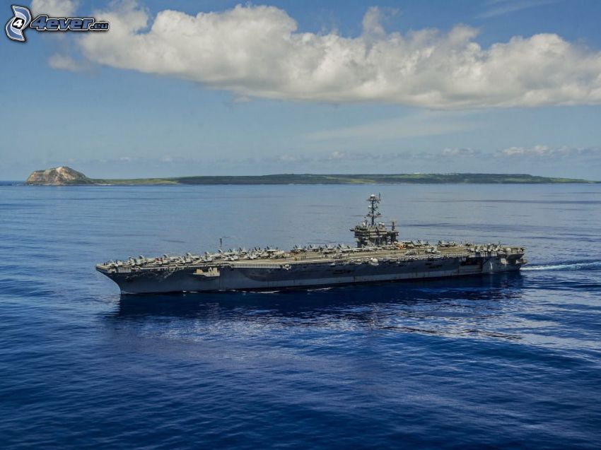 USS George Washington, repülőgép-anyahajó, tenger, hegyvonulat