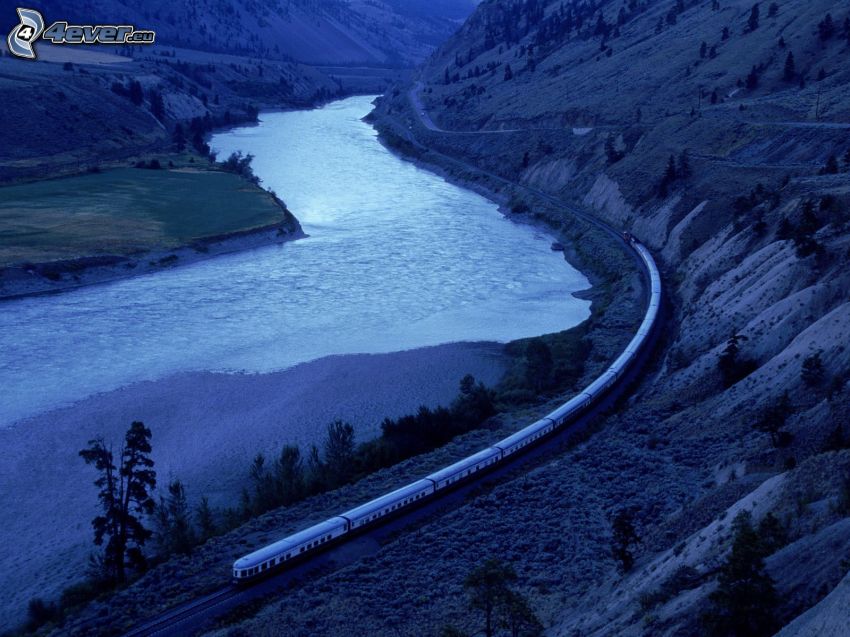 Amerikai Orient Express, vonat, folyó, Brit Columbia