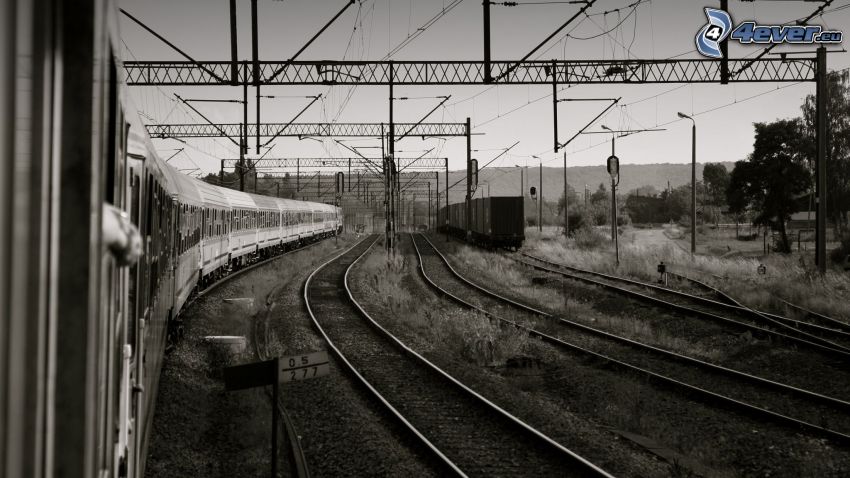 vasút, sínek, vonatok