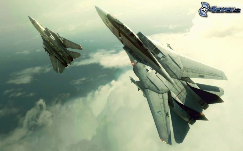 F-14 Tomcat, vadászrepülőgépek, felhők