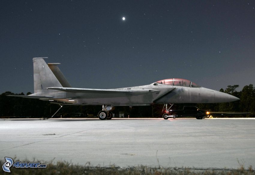 F-15 Eagle, repülőtér, csillagos égbolt