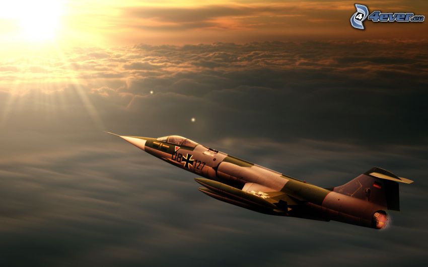 Lockheed F-104 Starfighter, naplemente a felhők felett