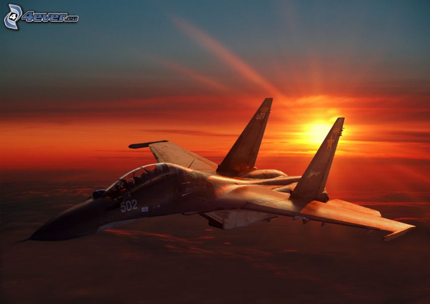 vadászrepülőgép, napkelte